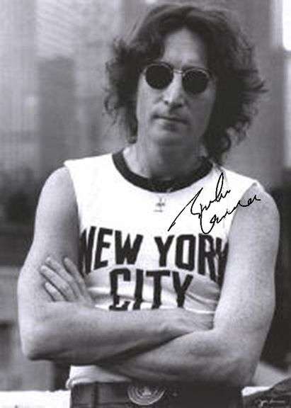 John Lennon Autographed Facsimile Signed Poster 24x36
