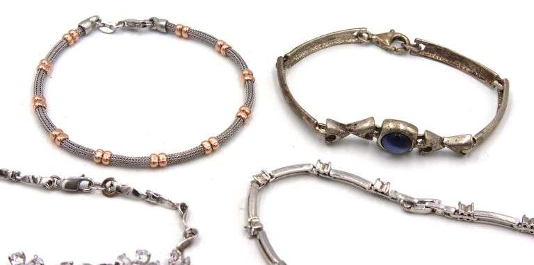 Vintage 925 sterling silver group lot of 5 bracelets