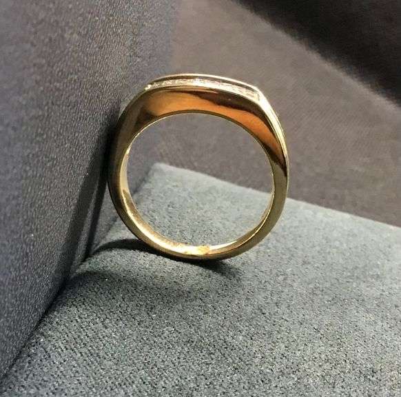 MEN’S 14K YELLOW GOLD NATURAL DIAMOND WEDDING BAND