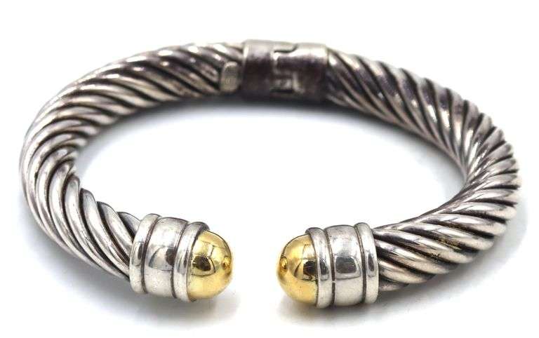 Group lot of 3 Vintage 925 sterling silver cuff bangles