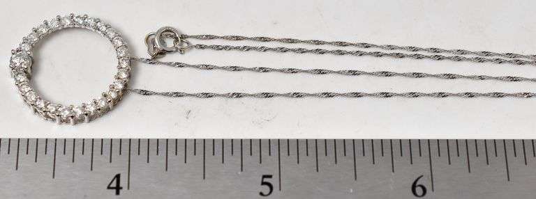 Fantastic Eternity Circle Diamond Pendant Necklace in 14K White Gold