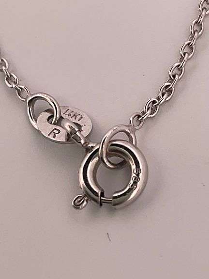 BRAND NEW 14K WHITE GOLD DIAMOND SOLITAIRE CHAIN AND PENDNANT