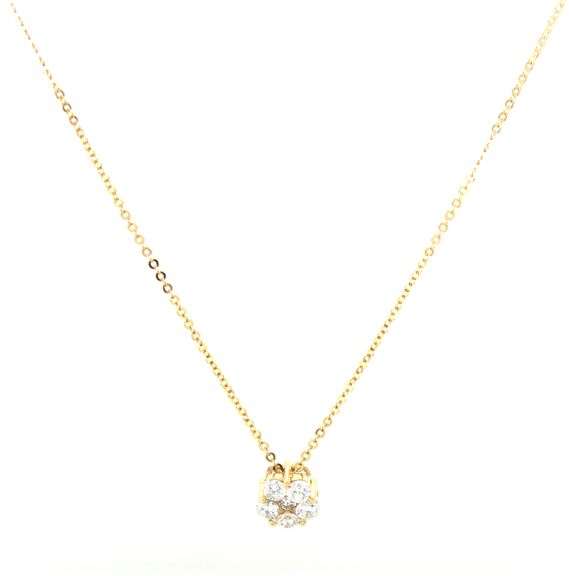 14kt Yellow gold 0.50ctw diamond cluster pendant on chain