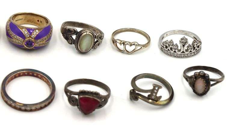 Group lot of Vintage 925 sterling silver rings