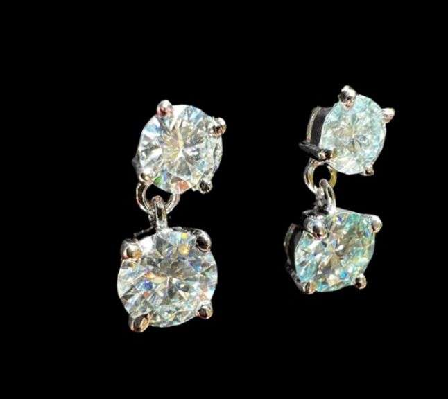 Sparkling 3.55 Cttw Fire Moissanite Drop Earrings