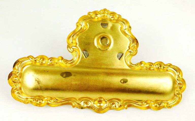 Antique Brass Inkwell & Pen Tray