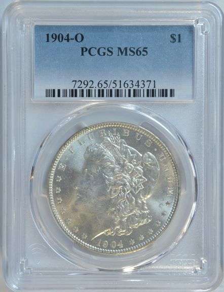 Flashy satiny-white Gem BU 1904-O Morgan Silver Dollar. PCGS MS65