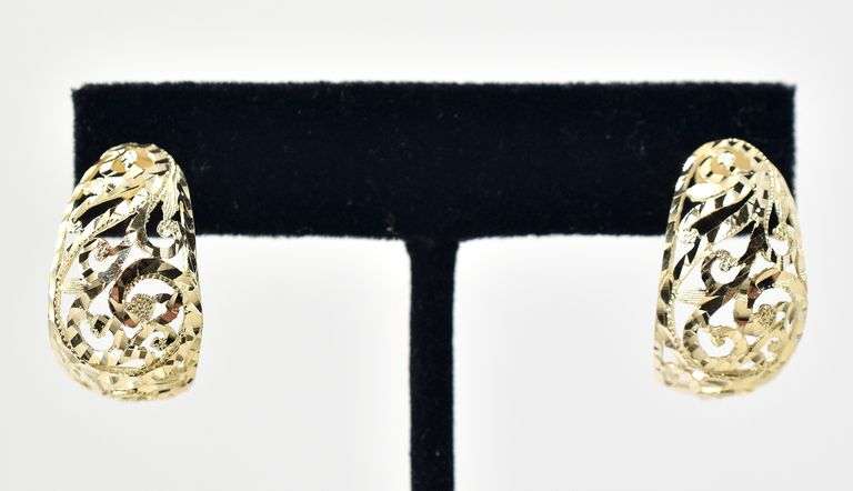 Elegant 14K Yellow Gold J-Hoop Earrings