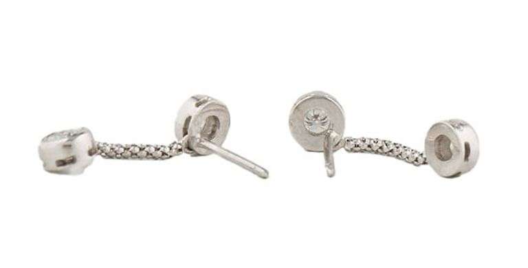 0.60ctw Diamond Bezel Set Double Dangle Earrings in 14K