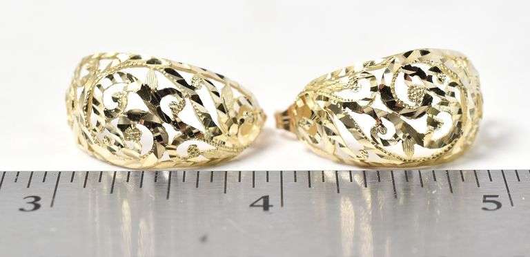 Elegant 14K Yellow Gold J-Hoop Earrings