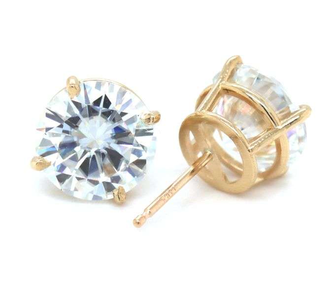 14kt Yellow gold 4.88ctw Moissanite Equivalent to 5.50ctw diamonds