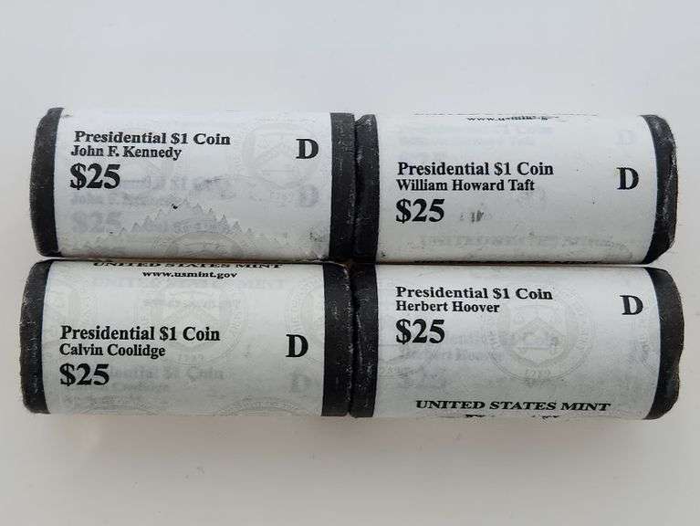 Lot Of 4 Denver Presidential Dollar Rolls, See Description