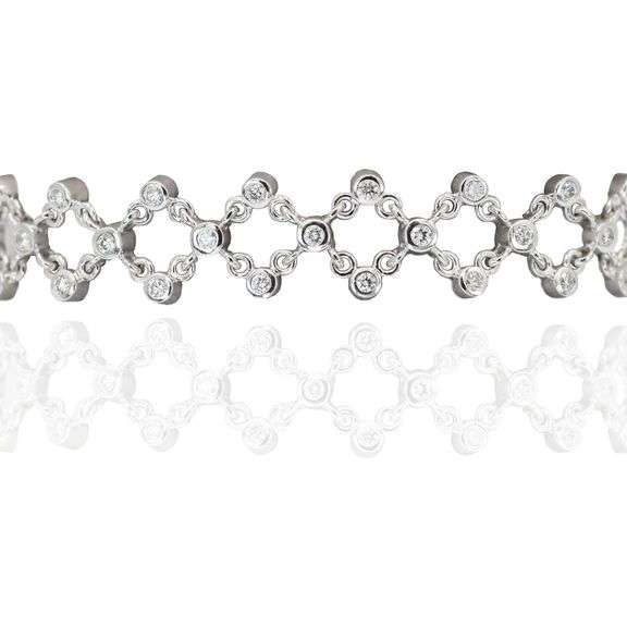 18k White Gold Natural White Diamond Bracelet