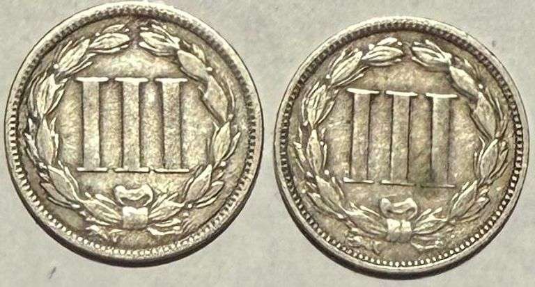 1869 & 1870 3 Cent Nickels