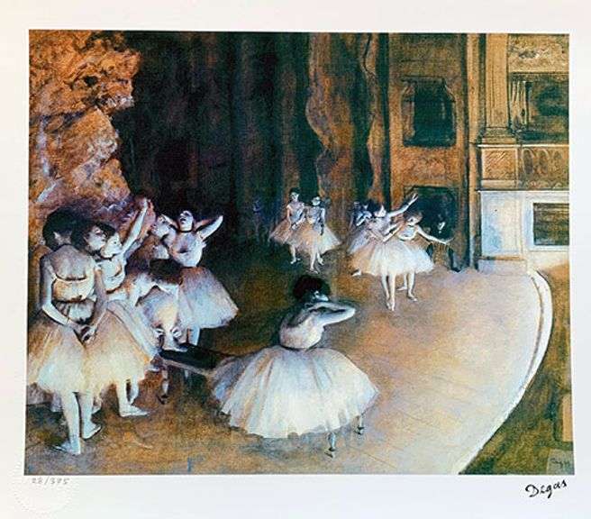 Edgar Degas, Ballet Rehearsal on the Stage, Pencil Signed by The Estate