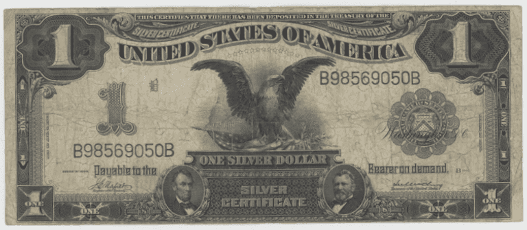 Popular 1899 Series Large Size $1 Black Eagle Silver Cert