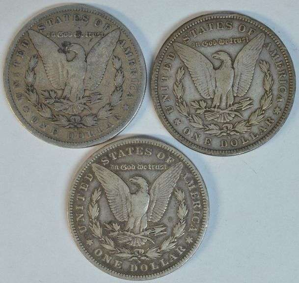 1892-S, 1897-S, & 1898-S Morgan Silver Dollars