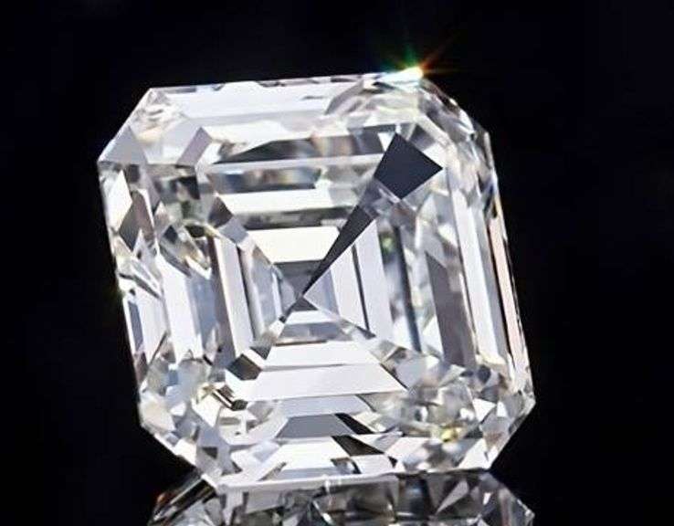 Large 5 Ct Sparkling Bright White Asscher Cut Simulated Diamond Solitaire