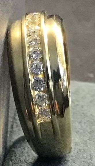 MEN’S 14K YELLOW GOLD NATURAL DIAMOND WEDDING BAND