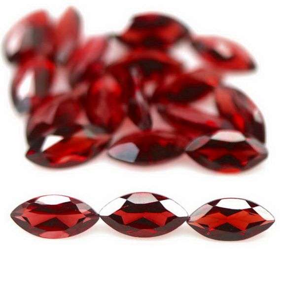 Premium 13.40ct marquise cut cherry red Garnet set