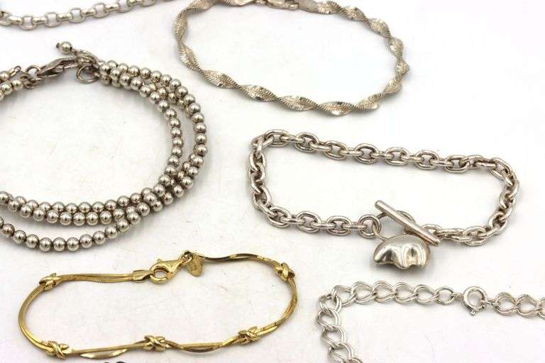 Group lot of 7 Vintage 925 sterling silver bracelets