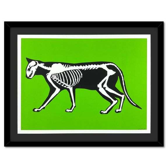Skeleton Cat (Green) by Hijack,