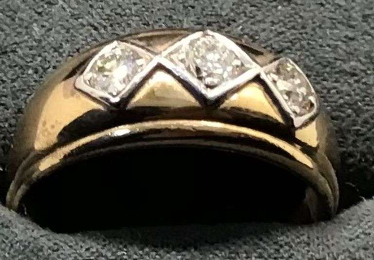MEN’S 14K YELLOW GOLD NATURAL DIAMOND WEDDING BAND