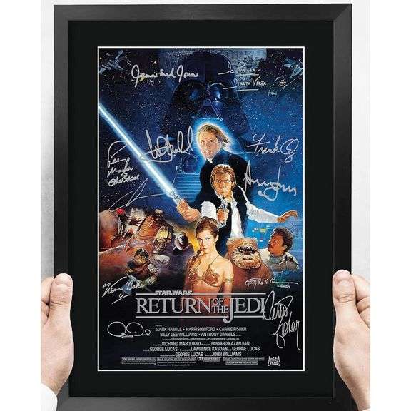 Star Wars Framed Movie Poster with Printed Cast Signatures