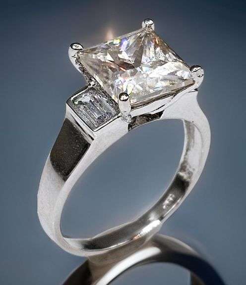 Huge 5 Ct Princess Cut Lab Simulated Diamond Ring