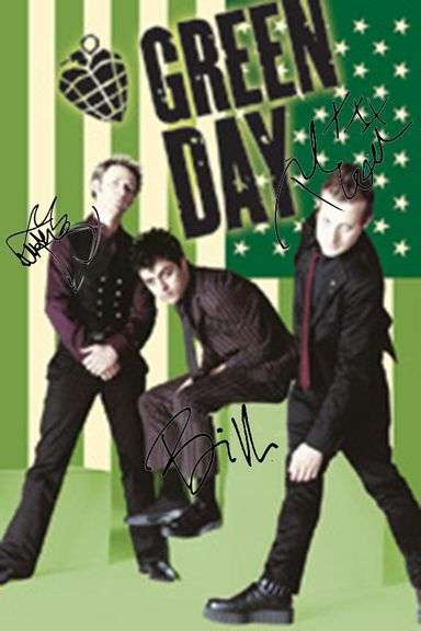 Green Day Autographed Facsimile Signed Poster 24x36