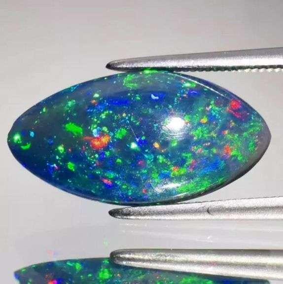 Tremendous 3.47ct Marquise cut Black Opal!
