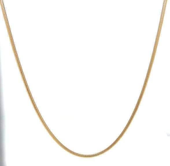 Silky Smooth 14K Yellow Gold Snake Necklace