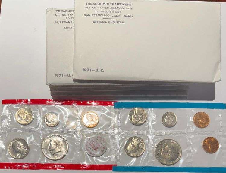 6 1971 US Mint 11 Piece Uncirculated Set