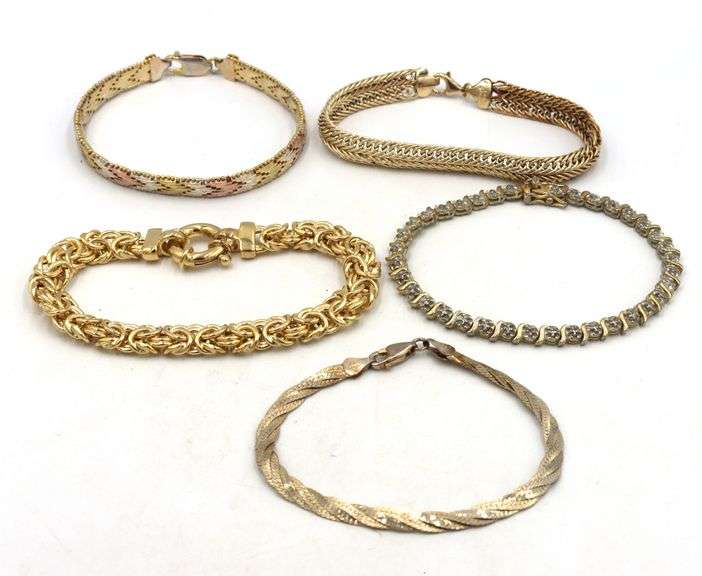 Vintage 925 sterling silver group lot of 5 bracelets