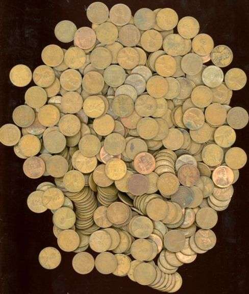 500 Assorted Lincoln Wheat Cents
