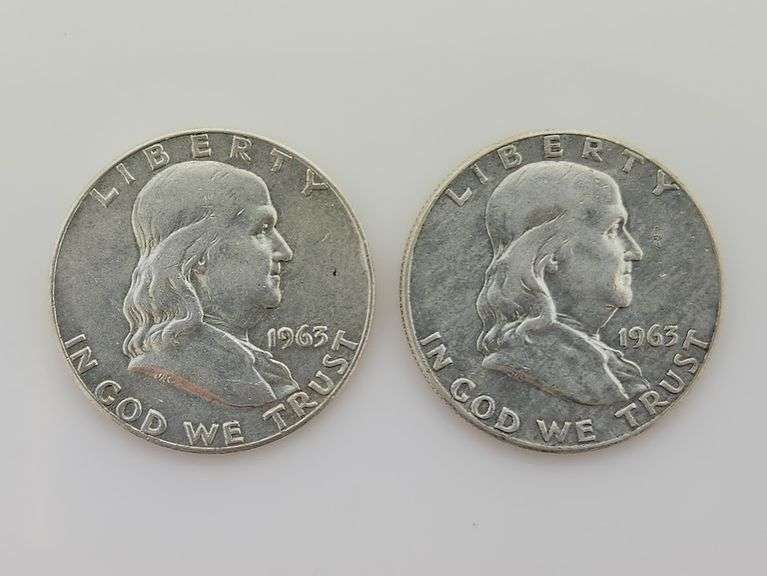 Lot of 2 1963 D Franklin Half Dollars
