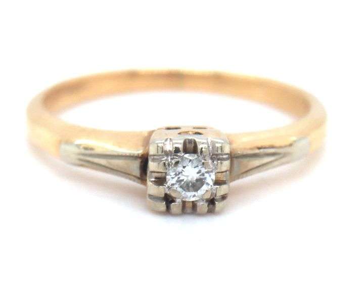 Sweet Little 14K YG Estate Diamond Ring