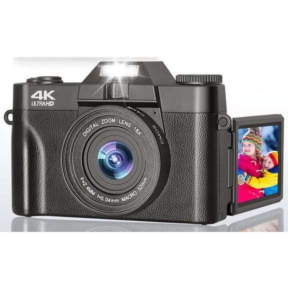 4K Digital Camera with Flip Screen