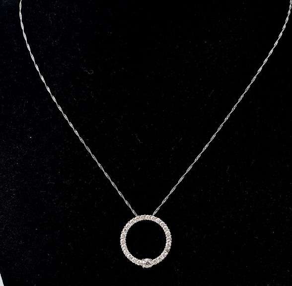 Fantastic Eternity Circle Diamond Pendant Necklace in 14K White Gold