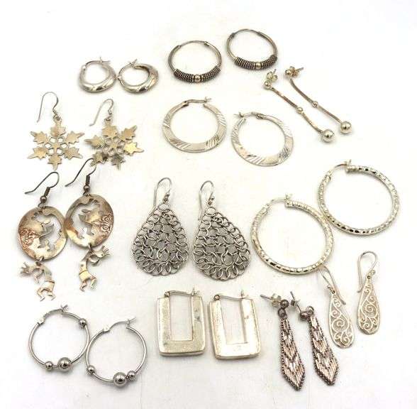 Group lot of Vintage 925 sterling silver earrings