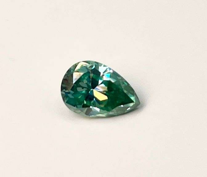 Beautiful 2.35 Ct Mint Green/Ice Blue Pear Moissanite