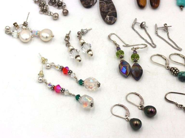 Group lot of 925 sterling silver earrings
