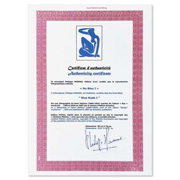 Nu Bleu I by Matisse