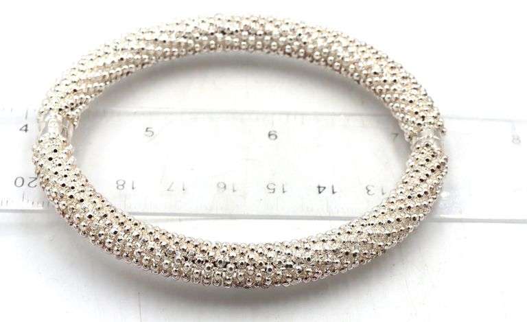 Group lot of 4 Vintage 925 sterling silver bangles