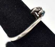 Blue Topaz and CZ Gemstone Ring in Sterling Silver