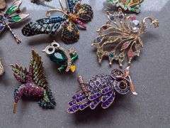 12-Piece Vintage-Style Animal Brooch Pin Set
