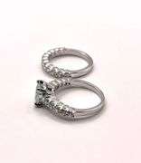 14 K White Gold Plate 2 Band Stackable 3.75 Ct Lab Simulated Diamond Ring