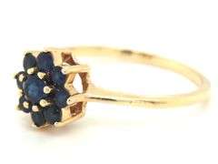 Classic 14K YG Sapphire Flower Ring