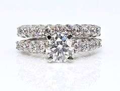 Dazzling 2 Band 2.75 Ct VVS1  Lab Simulated Diamond Ring Set