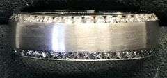 MEN’S 14K WHITE GOLD LAB DIAMOND WEDDING BAND